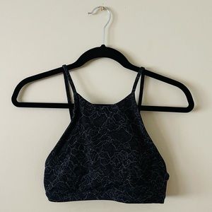 Lululemon black and floral sports bra. Size 4